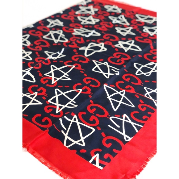 Gucci Accessories - GUCCI GG Print & Stars Silk Scarf / Shawl - NWT